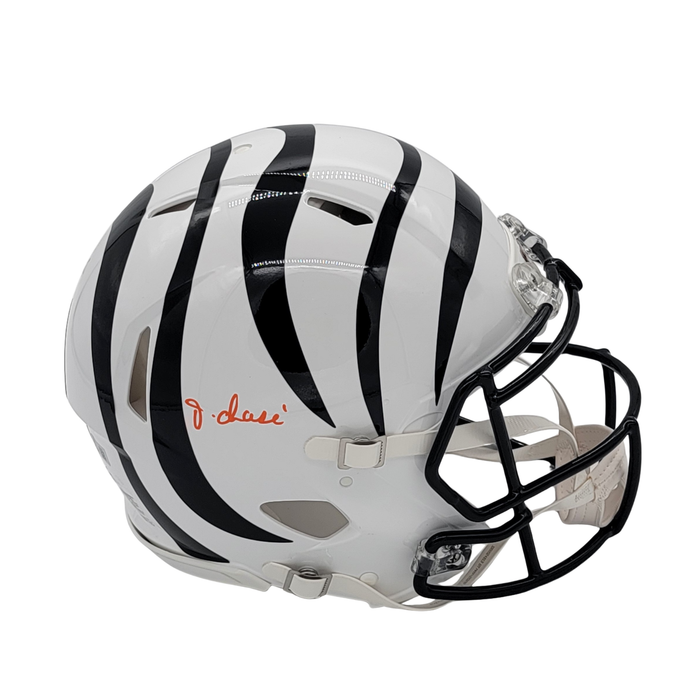 Ja'Marr Chase Signed Cincinnati Bengals Riddell 2022 ALT White Speed Authentic Full Size Helmet - Beckett-Powers Sports Memorabilia