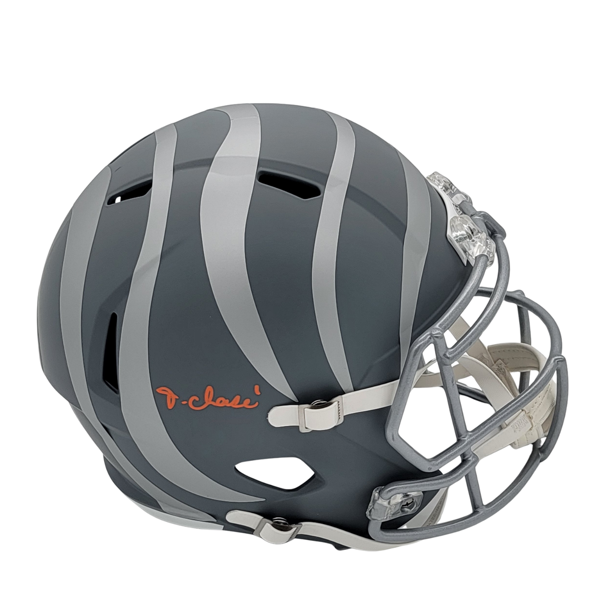 Ja'Marr Chase Signed Cincinnati Bengals Slate Replica Full Size Helmet - Beckett-Powers Sports Memorabilia