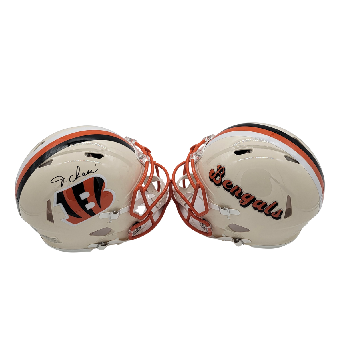 Ja'Marr Chase Signed Cincinnati Bengals Retro Authentic Full Size Helmet - Beckett-Powers Sports Memorabilia