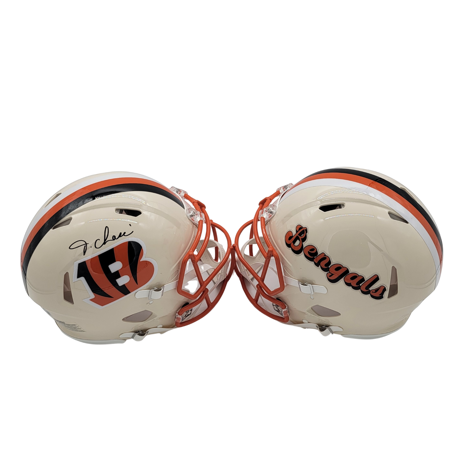 Ja'Marr Chase Signed Cincinnati Bengals Retro Authentic Full Size Helmet - Beckett-Powers Sports Memorabilia