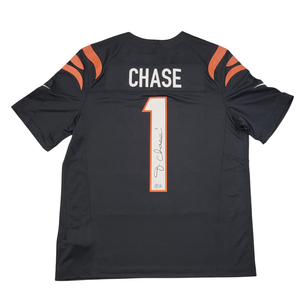 Ja'Marr Chase Auographed Cincinnati Bengals Nike Black Fuse Jersey - Beckett-Powers Sports Memorabilia