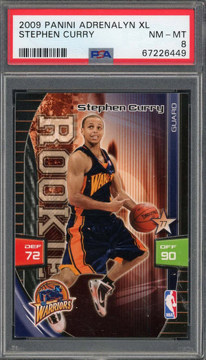 Stephen Curry 2009 Panini Andrenalyn XL Basketball Rookie Card RC Graded PSA 8-Powers Sports Memorabilia
