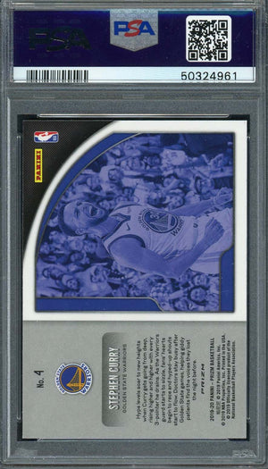 Stephen Curry 2019 Panini Prizm Get Hyped Green Basketball Card #4 Graded PSA 10-Powers Sports Memorabilia