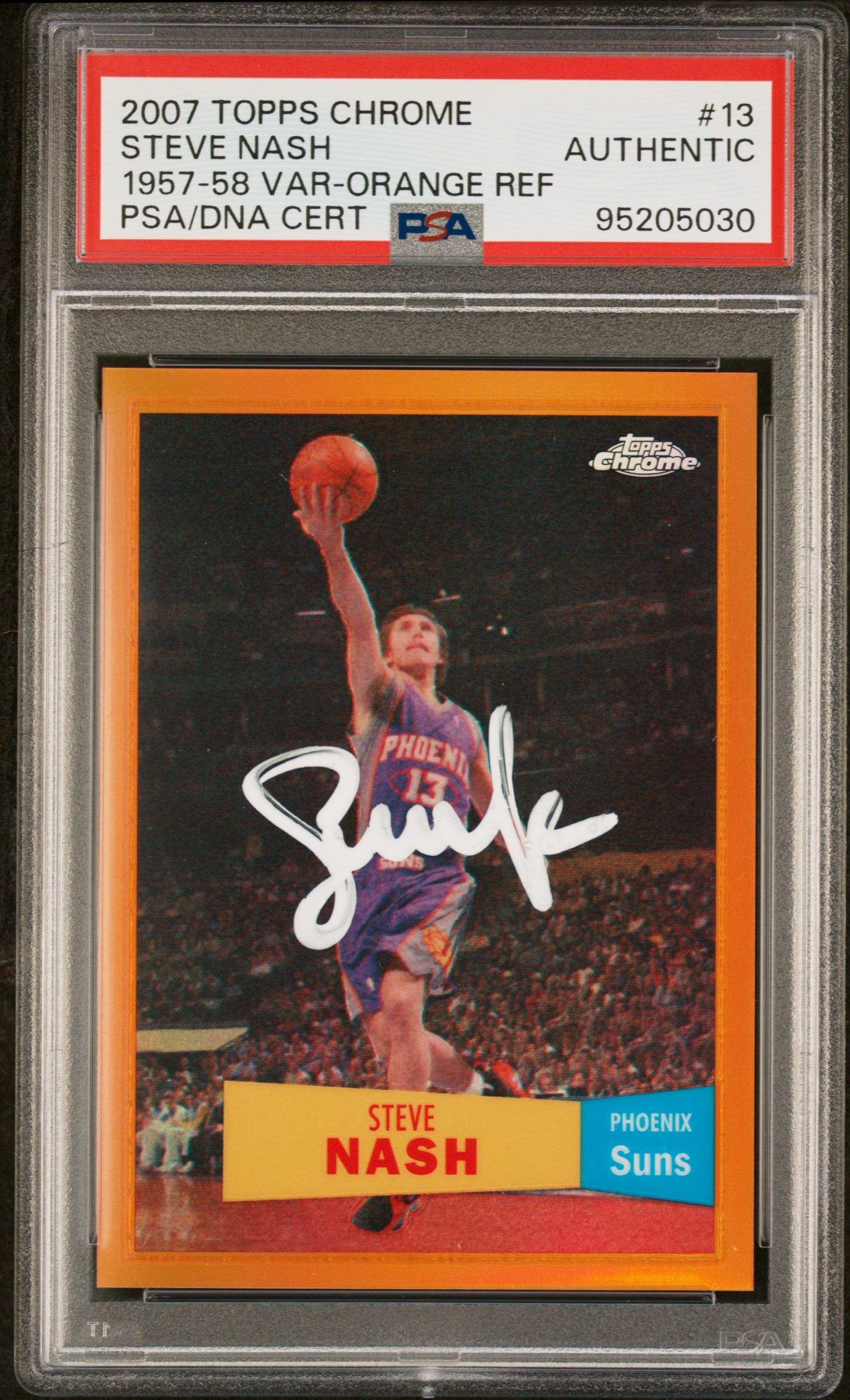 Objets de collection de basket-ball de souvenirs sportifs dédicacés par Steve Nash