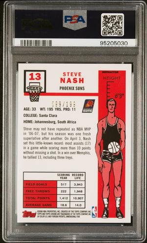 Steve Nash 2007 Topps Chrome Orange Refractor Signed Card #13 Auto PSA 99/199-Powers Sports Memorabilia