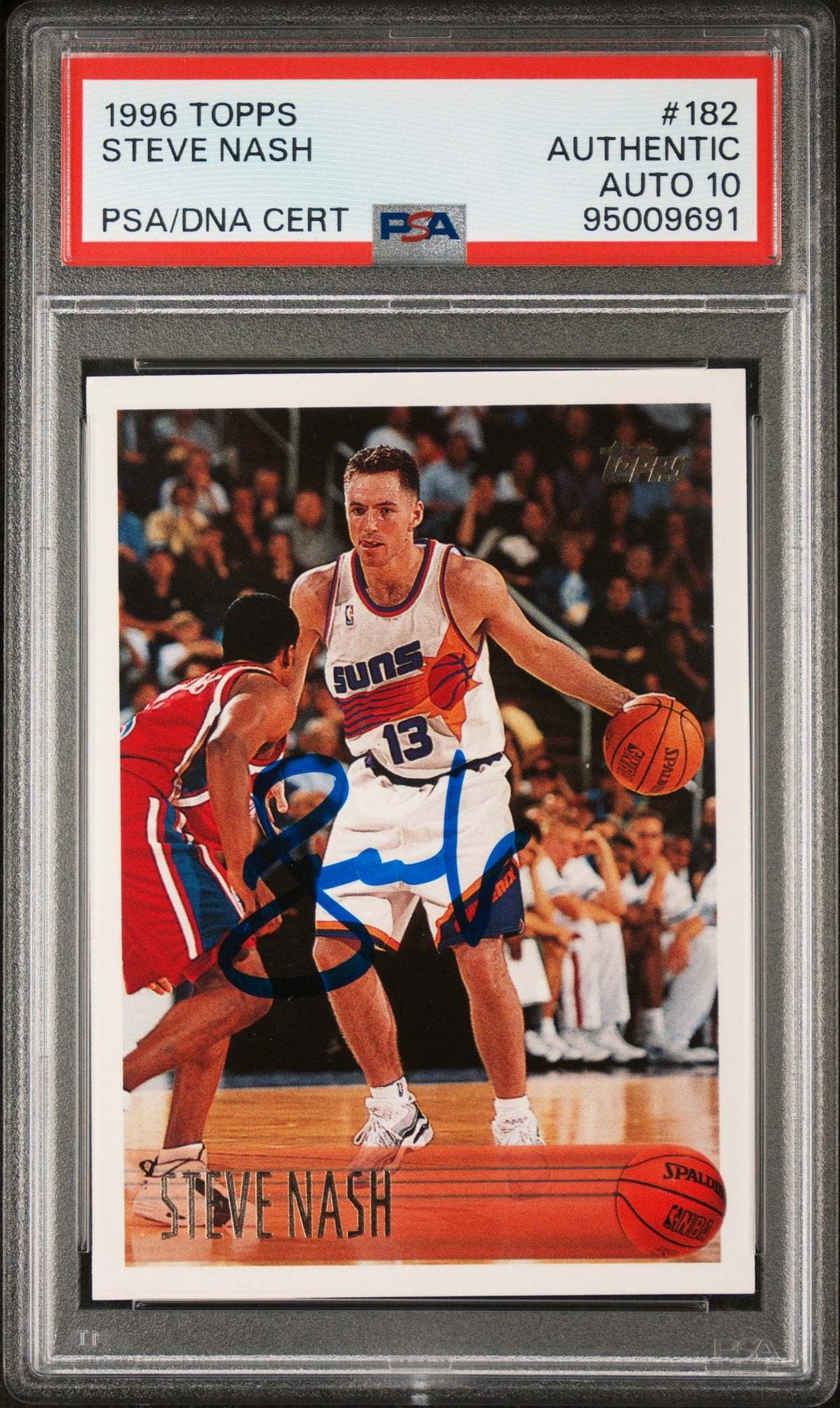 Steve Nash 1996 Topps Signed Rookie Card #182 Auto Graded PSA 10 95009691