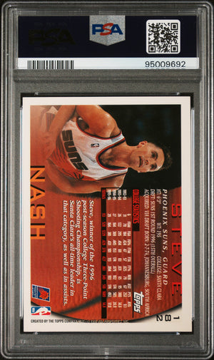 Steve Nash 1996 Topps Signed Rookie Card #182 Auto Graded PSA 10 95009692