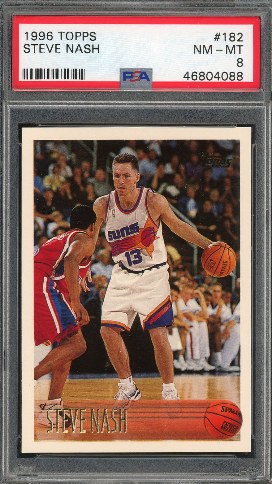 Steve Nash 1996 Topps Basketball Rookie Card RC #182 Graded PSA 8-Powers Sports Memorabilia