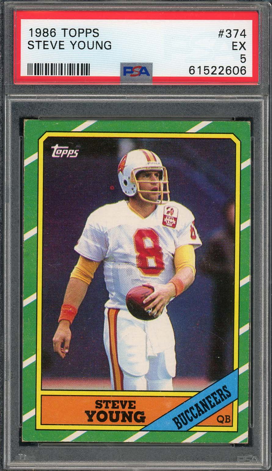 Steve Young 1986 Topps Football Rookie Card RC #374 Graded PSA 5-Powers Sports Memorabilia