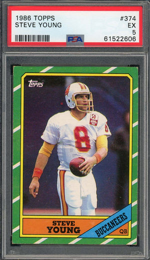 Steve Young 1986 Topps Football Rookie Card RC #374 Graded PSA 5-Powers Sports Memorabilia