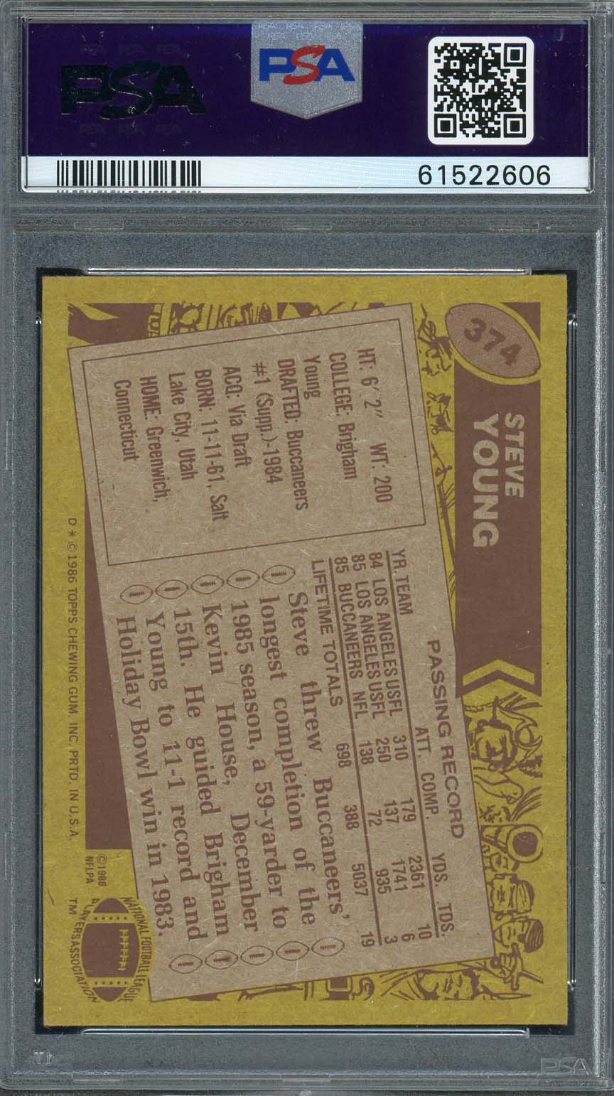 Steve Young 1986 Topps Football Rookie Card RC #374 Graded PSA 5-Powers Sports Memorabilia