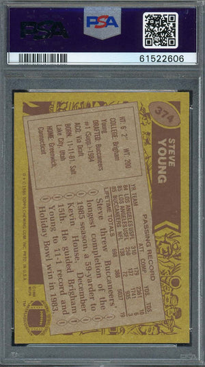 Steve Young 1986 Topps Football Rookie Card RC #374 Graded PSA 5-Powers Sports Memorabilia