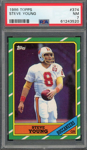 Steve Young 1986 Topps Football Rookie Card RC #374 Graded PSA 7-Powers Sports Memorabilia