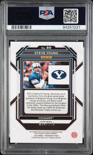 Steve Young 2023 Panini DP Blue Wave Prizm Football Card #89 Graded PSA 10-Powers Sports Memorabilia
