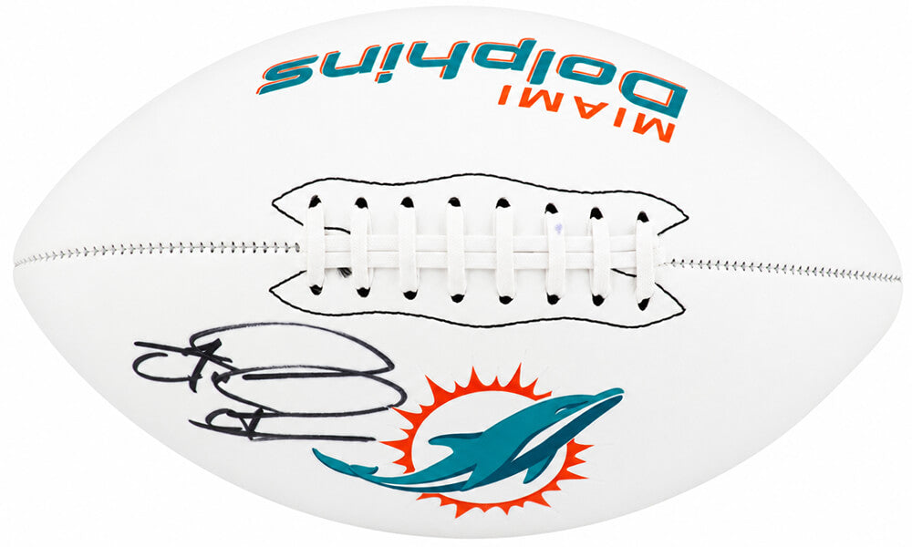 Tua Tagovailoa Autographed Miami Dolphins Franklin White Logo Football - (Fanatics)-Powers Sports Memorabilia