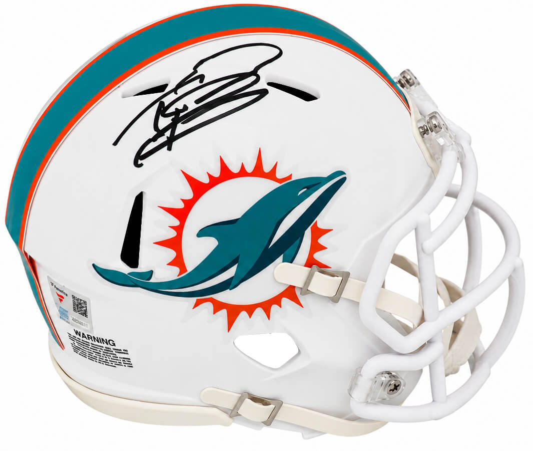 Tua Tagovailoa Autographed Dolphins Riddell Speed Mini Helmet - (Fanatics)-Powers Sports Memorabilia