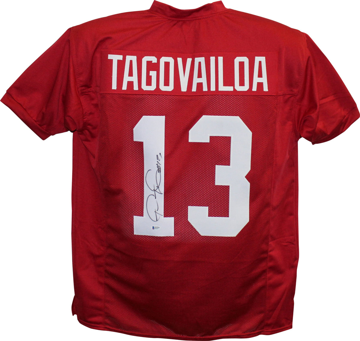 Tua Tagovailoa Signed College Style Red XL Jersey – Beckett Authenticated-Powers Sports Memorabilia