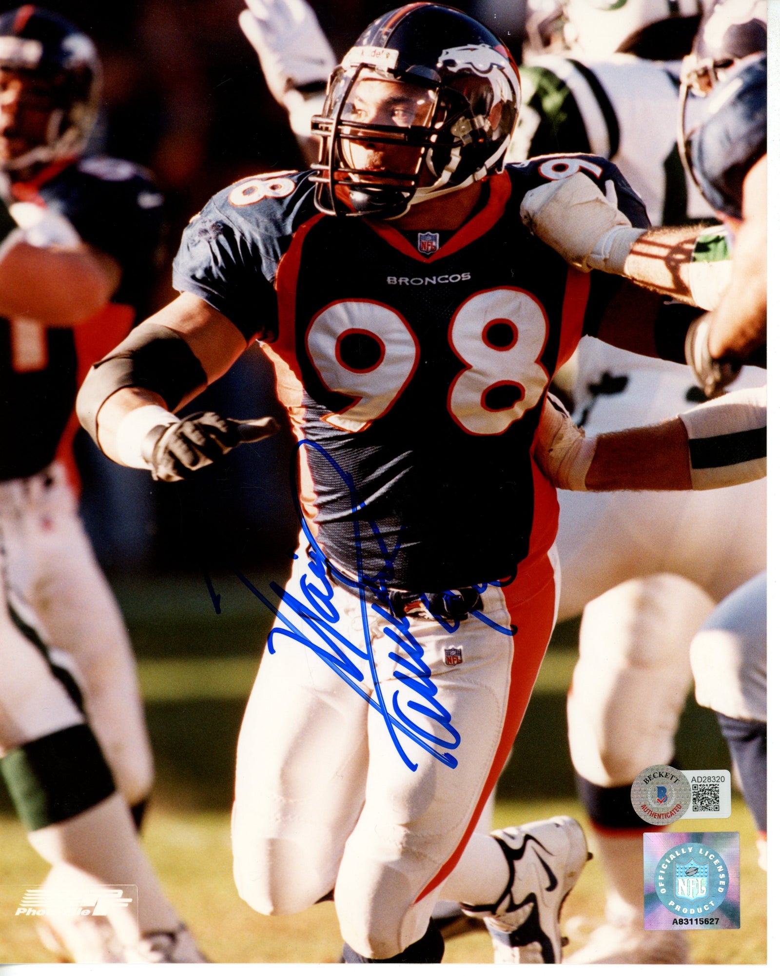 Maa Tanuvasa Denver Broncos Signed 8x10 Photo-Powers Sports Memorabilia