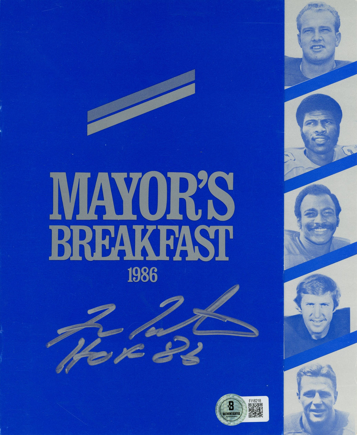 Fran Tarkenton Minnesota Vikings Signed Magazine - 86 Mayor B'Fast Magazine Beckett Beckett-Powers Sports Memorabilia