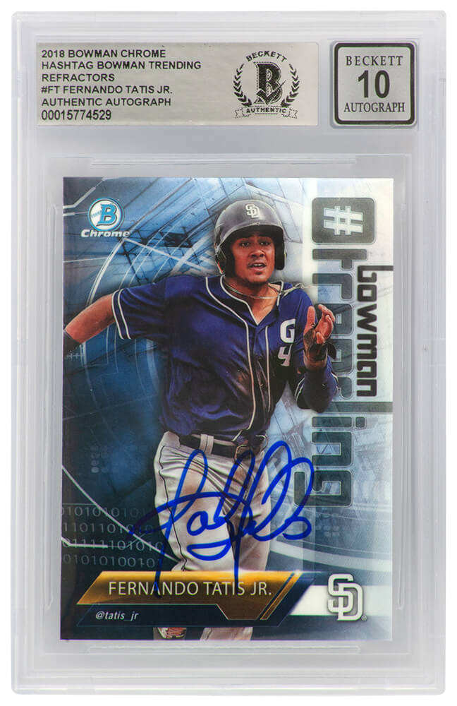 Fernando Tatis Jr. San Diego Padres Autographed 2018 Bowman Chrome Hashtag-Powers Sports Memorabilia