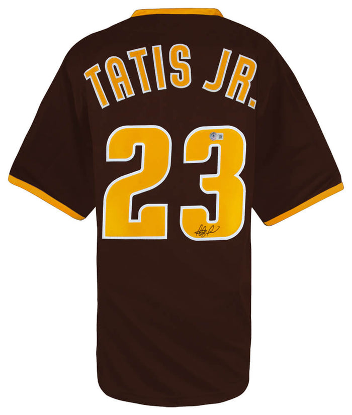 Fernando Tatis Jr. Autographed Brown Custom Jersey - (Beckett)-Powers Sports Memorabilia