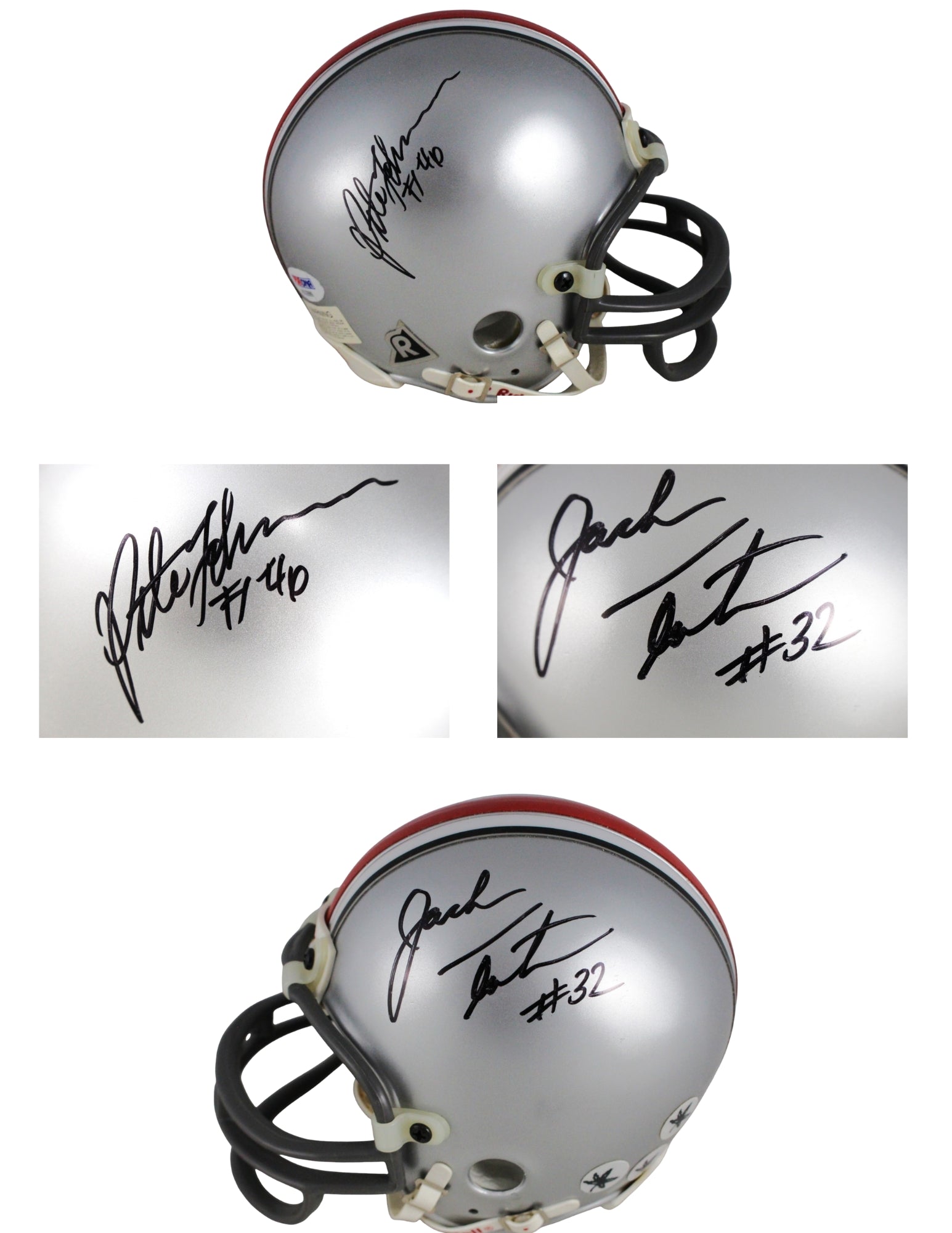 Jack Tatum Pete Johnson Ohio State Buckeyes Signed Mini Helmet - PSA PSA-Powers Sports Memorabilia