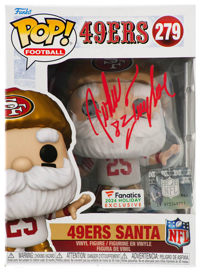 John Taylor San Francisco 49ers Autographed SANTA Funko Pop #279-Powers Sports Memorabilia
