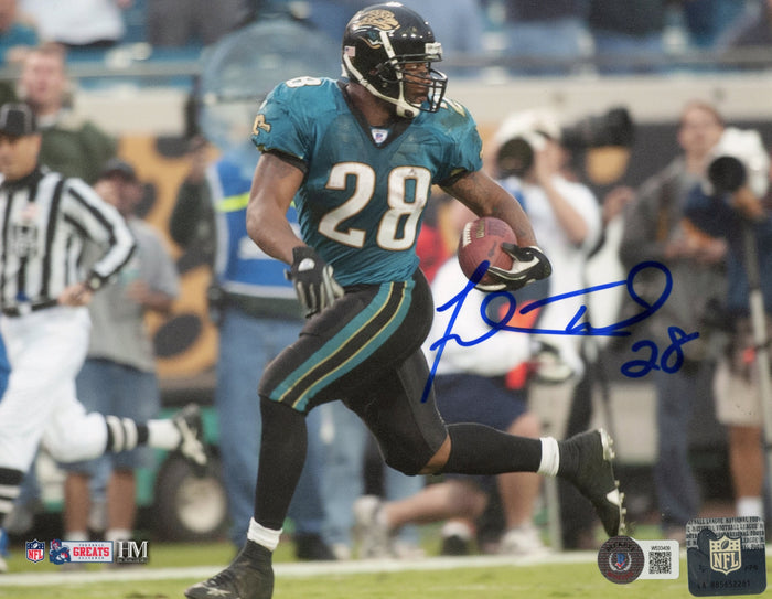 Fred Taylor Hand-Signed Jacksonville Jaguars 8x10 Photo – Red – Beckett Authenticated-Powers Sports Memorabilia