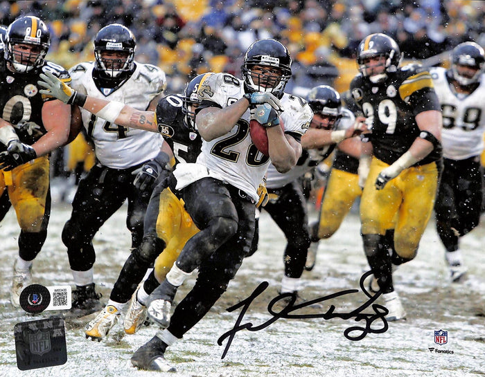 Fred Taylor Signed Jacksonville Jaguars 8x10 Photo – Red – Beckett Authenticated-Powers Sports Memorabilia