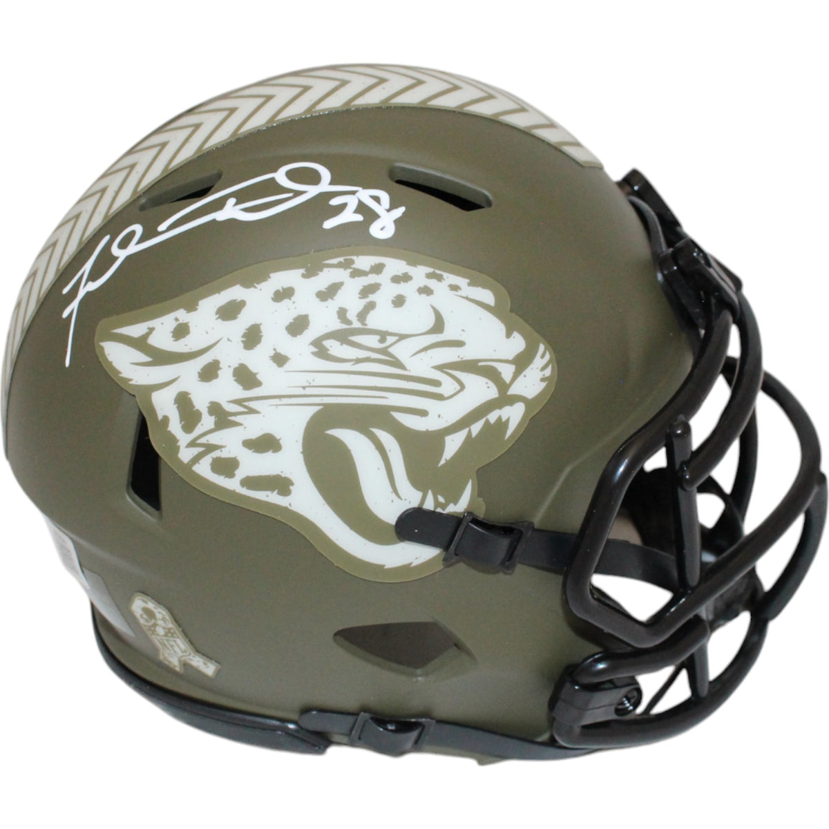 Fred Taylor Jacksonville Jaguars Signed Mini Helmet - 22 STS Beckett Beckett-Powers Sports Memorabilia