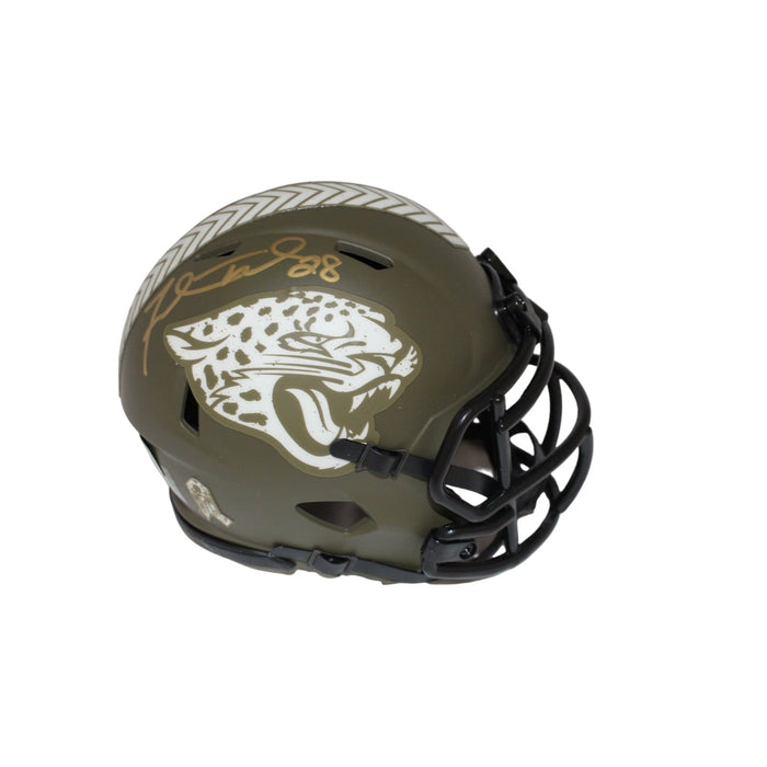 Fred Taylor Signed Jacksonville Jaguars Salute Mini Helmet – Beckett Authenticated-Powers Sports Memorabilia