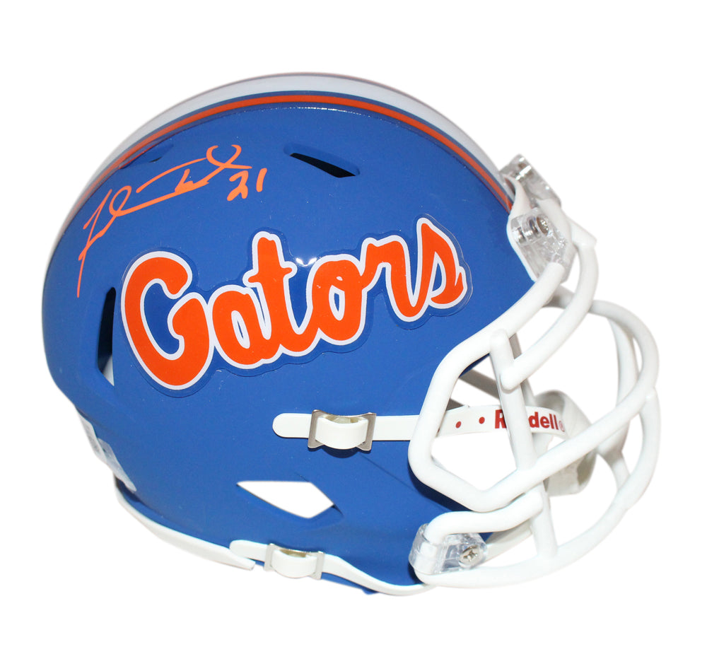 Fred Taylor Florida Gators blue Signed mini helmet BAS-Powers Sports Memorabilia