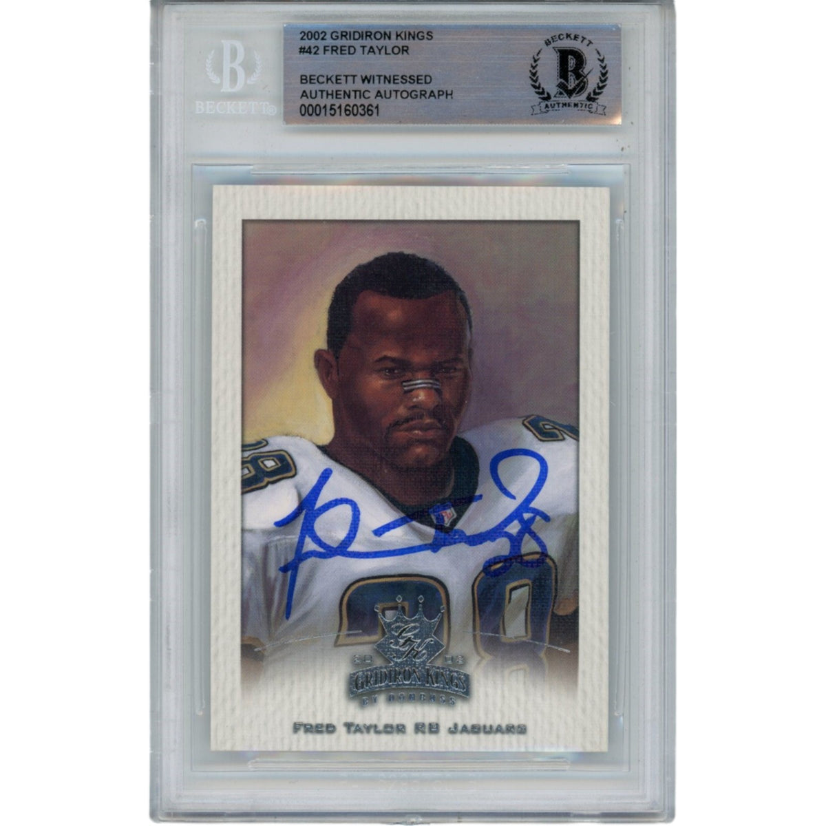 Fred Taylor 2002 Gridiron Kings 42 Slab Trading Signed Card-Powers Sports Memorabilia
