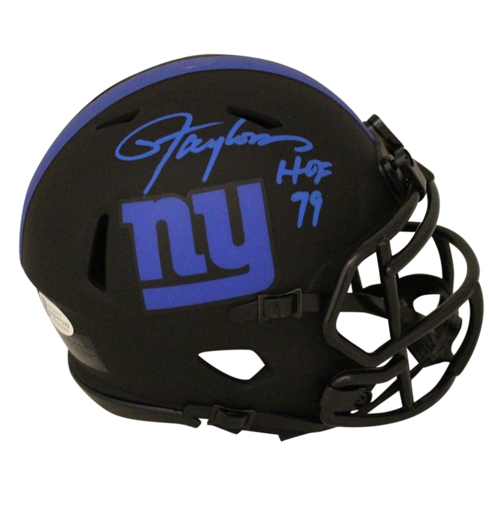 Lawrence Taylor Signed New York Giants Eclipse Mini Helmet HOF – Beckett Authenticated-Powers Sports Memorabilia