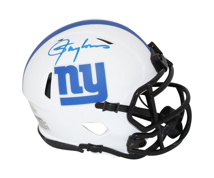Lawrence Taylor Signed New York Giants Lunar Mini Helmet – Beckett Authenticated-Powers Sports Memorabilia