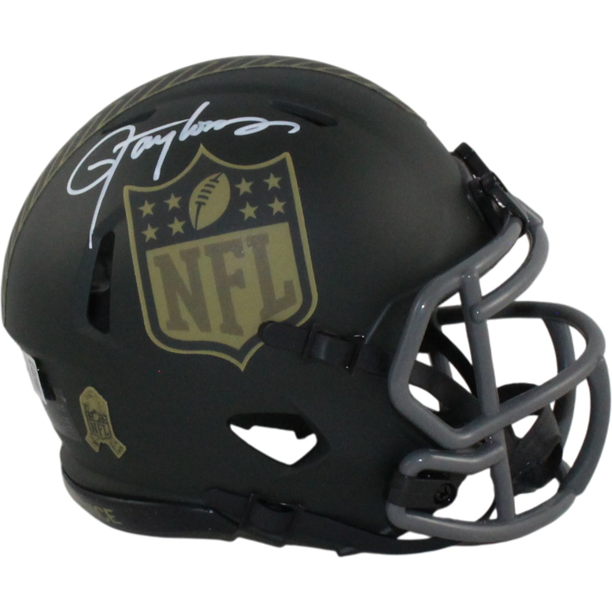 Lawrence Taylor NFL Signed Mini Helmet - Shield 25 STS Beckett Witness 55043 Beckett-Powers Sports Memorabilia