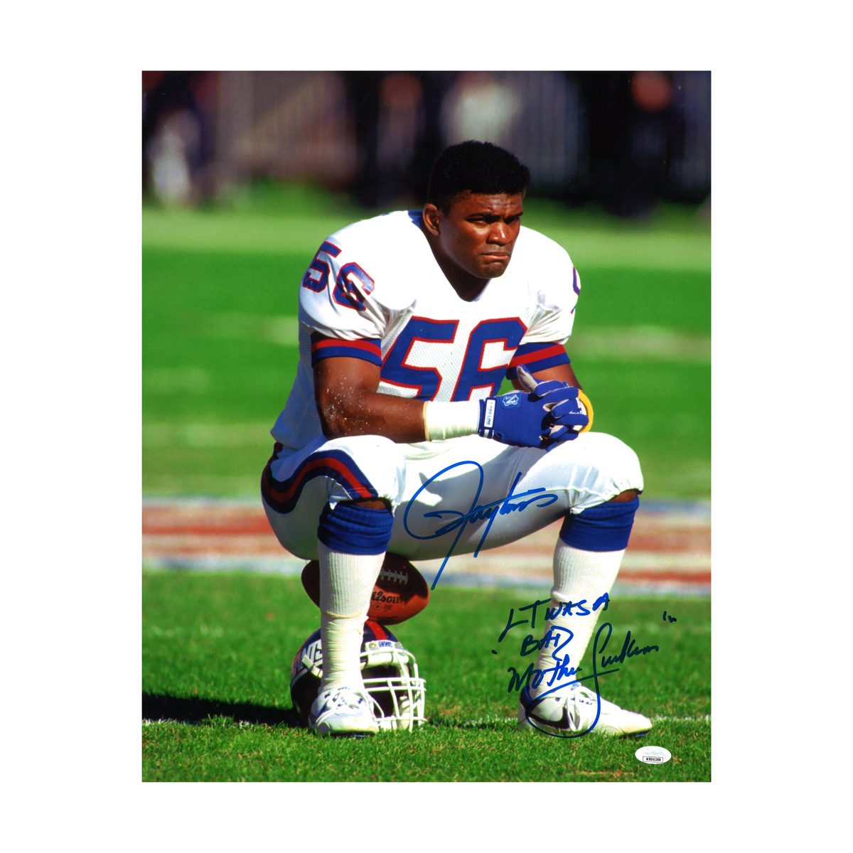 Lawrence Taylor New York Giants Signed Inscribed 16x20 Photo (JSA COA)-Powers Sports Memorabilia