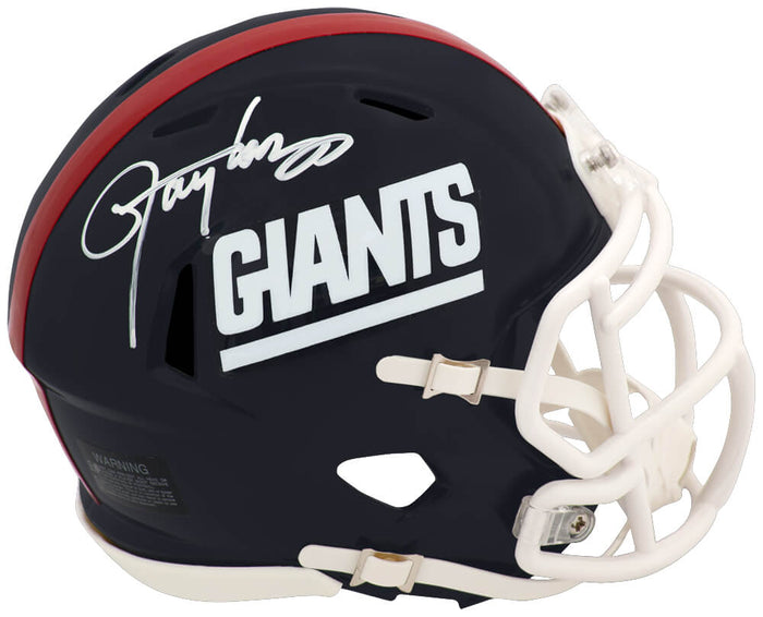 Lawrence Taylor Autographed Giants Throwback Riddell Speed Mini Helmet-Powers Sports Memorabilia