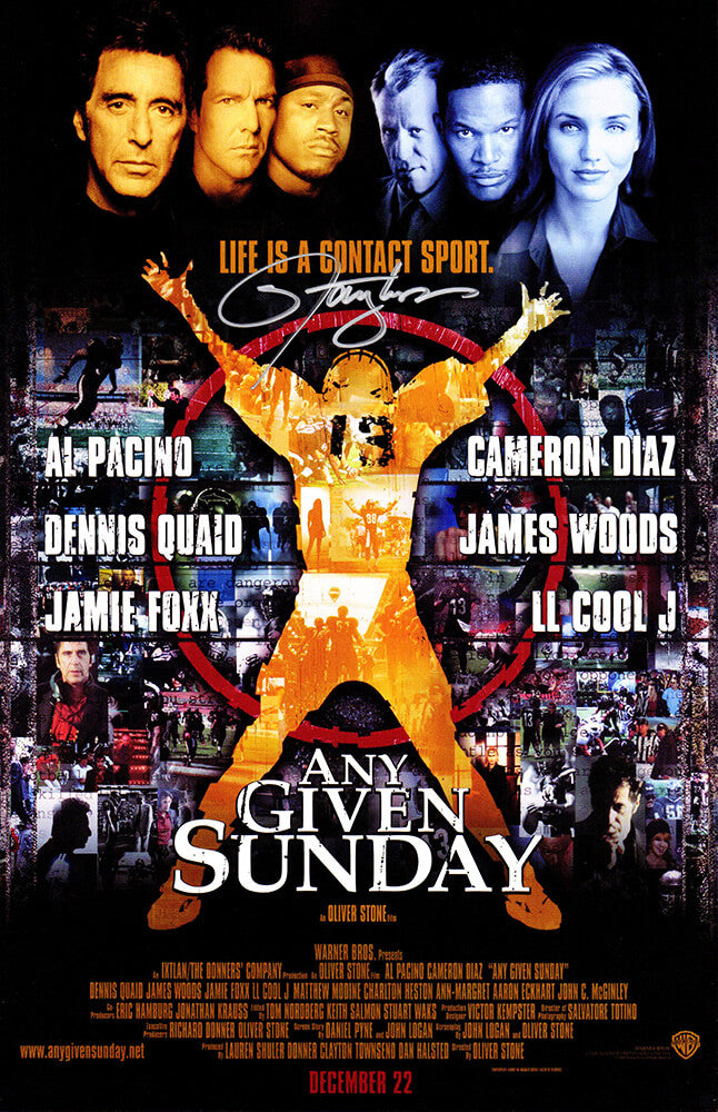 Lawrence Taylor Autographed Any Given Sunday 11x17 Movie Poster-Powers Sports Memorabilia