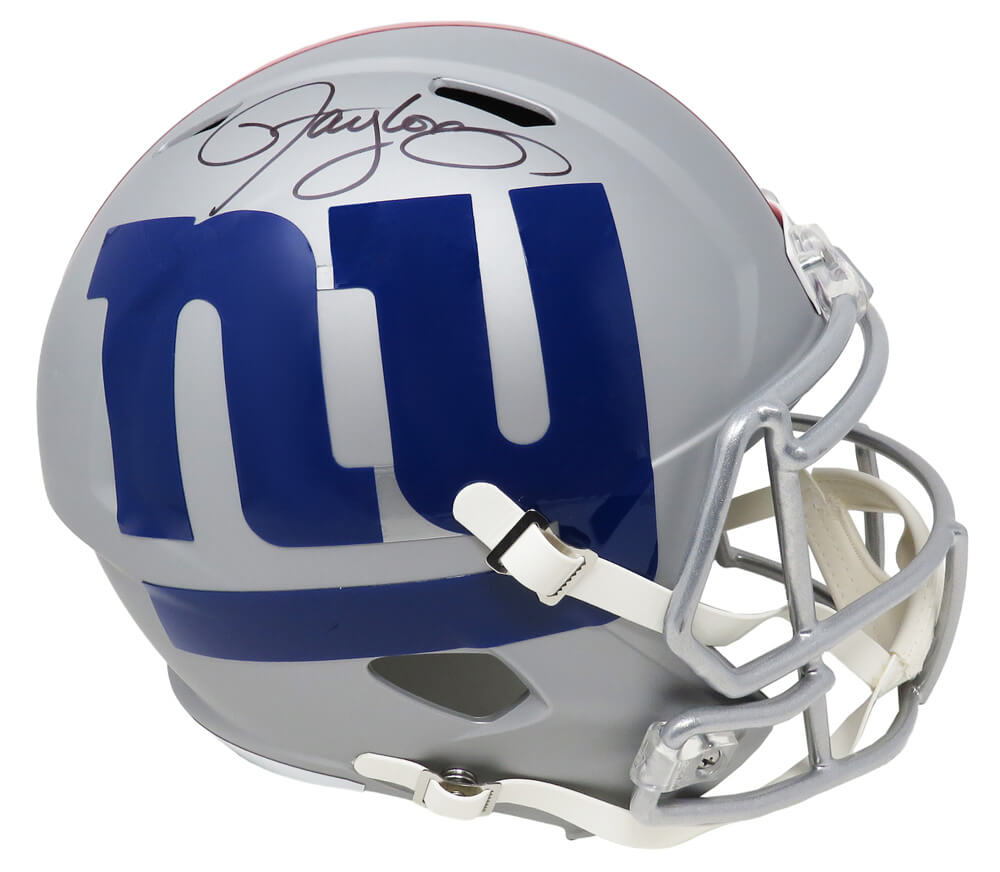Lawrence Taylor Autographed New York Giants AMP Alternate Series Riddell Speed Full Size Replica Helmet-Powers Sports Memorabilia