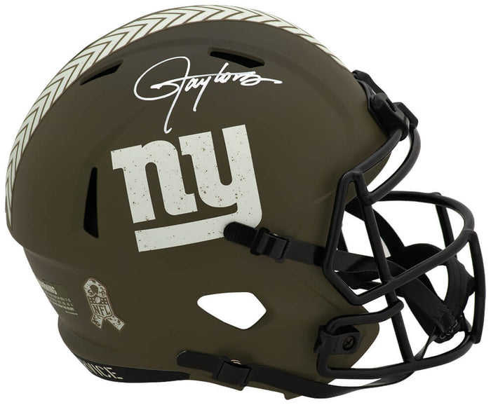 Lawrence Taylor Autographed New York Giants SALUTE Riddell Full Size Speed Replica Helmet-Powers Sports Memorabilia