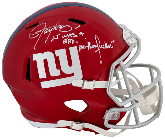 Lawrence Taylor Autographed New York Giants FLASH Riddell Full Size Speed Replica Helmet with LT Bad MFer-Powers Sports Memorabilia