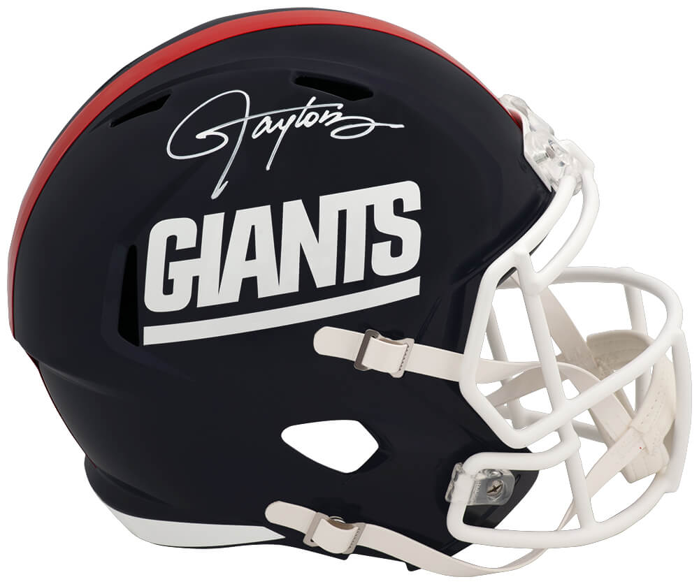 Lawrence Taylor Autographed NY Giants Throwback Riddell Full Size Speed Replica Helmet-Powers Sports Memorabilia