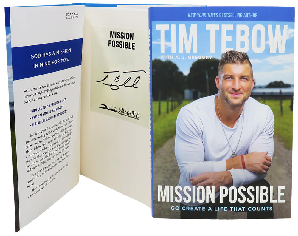 Tim Tebow Autographed Mission Possible Hard Cover Book