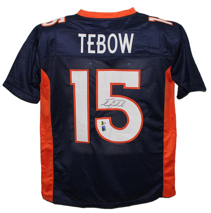 Tim Tebow Signed Pro Style Blue XL Jersey – Beckett Authenticated-Powers Sports Memorabilia