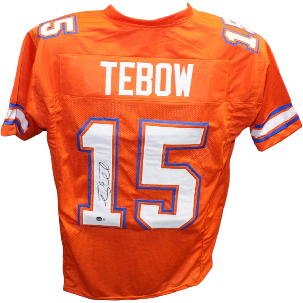 Tim Tebow College Style Orange Signed Jersey – Beckett Authenticated-Powers Sports Memorabilia