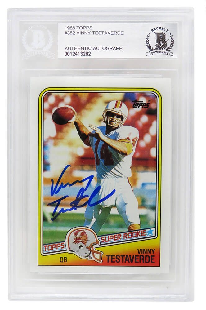 Vinny Testaverde Autographed Buccaneers 1988 Topps Rookie Card #352-Powers Sports Memorabilia