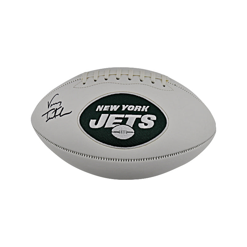 Vinny Testaverde New York Jets Signed Jets Logo White Panel Football-Powers Sports Memorabilia