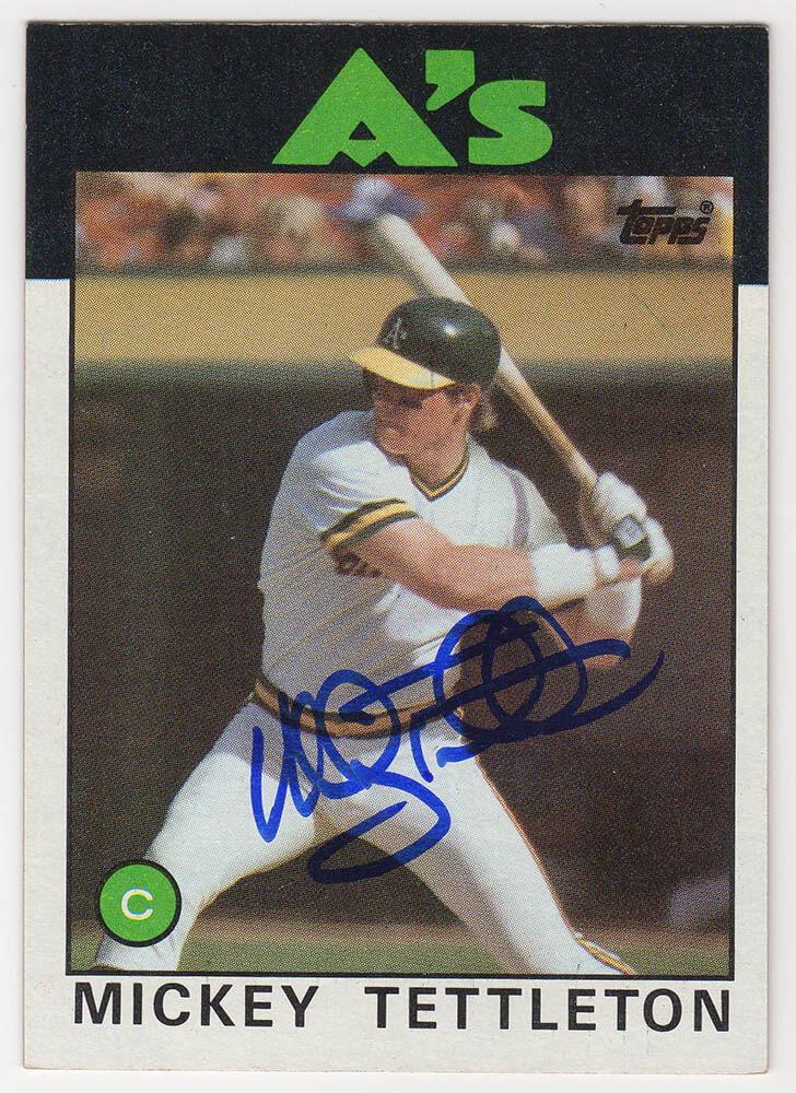 Mickey Tettleton Autographed Oakland A's 1986 Topps Rookie Baseball Card #457-Powers Sports Memorabilia