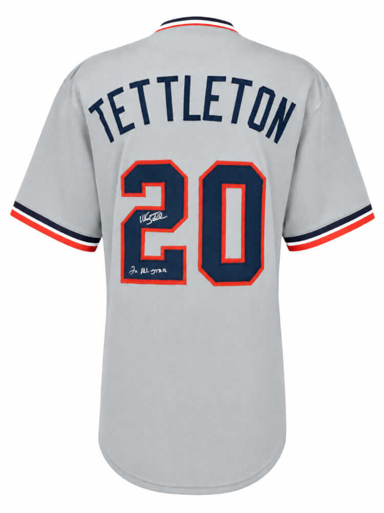 Mickey Tettleton Autographed Gray Custom Baseball Jersey with 2x All Star-Powers Sports Memorabilia